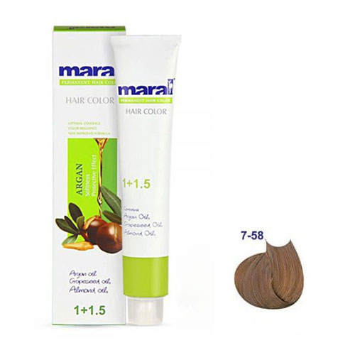 رنگ مو مارال سری قهوه حجم 100 میلی لیتر شماره 7.58 رنگ قهوه آلامید