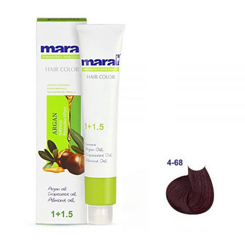 رنگ مو مارال سری ماهاگونی حجم 100 میلی لیتر شماره 4.68 رنگ ماهاگونی شرابی متوسط