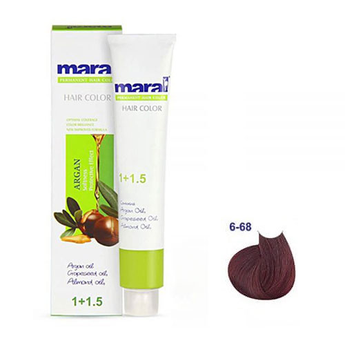 رنگ مو مارال سری ماهاگونی حجم 100 میلی لیتر شماره 6.68 رنگ ماهاگونی شرابی