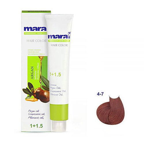 رنگ مو مارال سری مسی حجم 100 میلی لیتر شماره 4.7 رنگ قهوه ای مسی متوسط