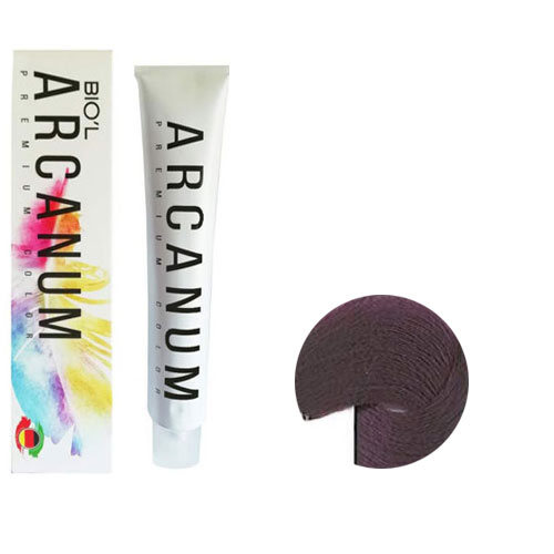 رنگ مو آرکانوم سری بنفش  120 میل شماره  7.22  رنگ بادمجانی متوسط