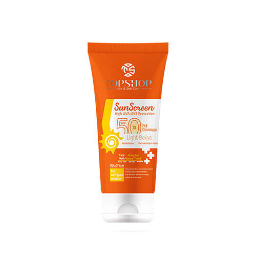 کرم ضد آفتاب بژ روشن SPF50 تاپ شاپ محافظ در برابر آلودگی هوا