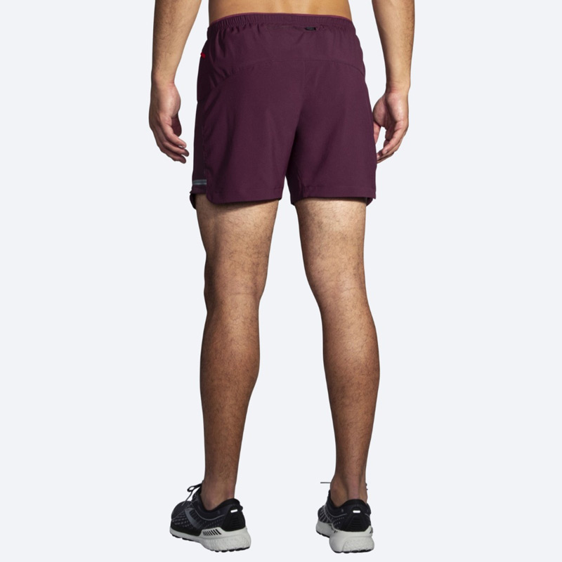 شورت ورزشی مردانه بروکس Brooks Sherpa 5″ short زرشکی