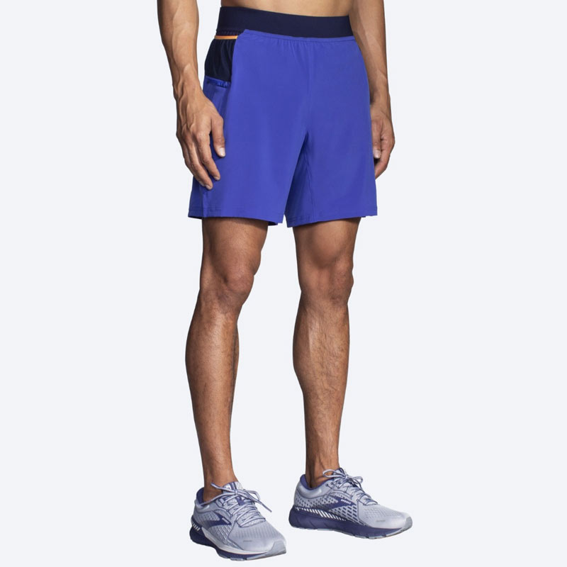 شورت ورزشی مردانه بروکس کشاله دار Brooks Sherpa 7″ 2-in-1 آبی