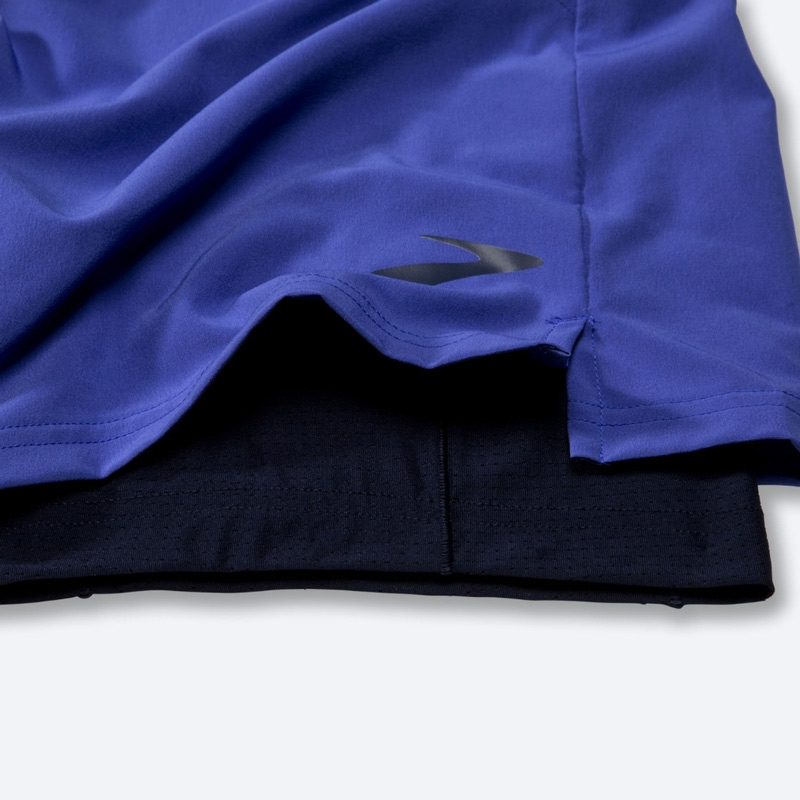 شورت ورزشی مردانه بروکس کشاله دار Brooks Sherpa 7″ 2-in-1 آبی