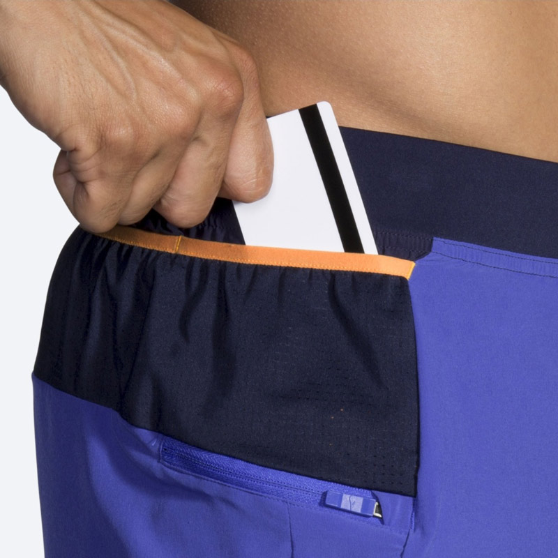 شورت ورزشی مردانه بروکس کشاله دار Brooks Sherpa 7″ 2-in-1 آبی