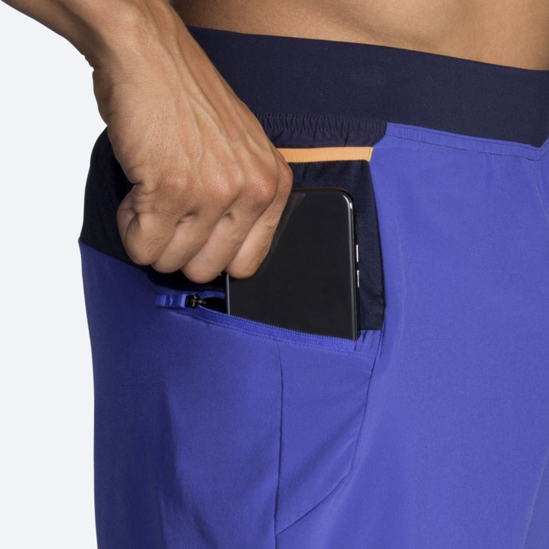 شورت ورزشی مردانه بروکس کشاله دار Brooks Sherpa 7″ 2-in-1 آبی