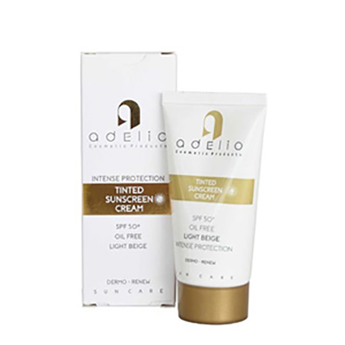 کرم ضد آفتاب فاقد چربی بژ روشن SPF50 ادلیو ا ADELIO TINT SUN SCREEN CREAM
