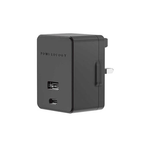 شارژر دیواری پاورولوجی مدل Power Expert به همراه کابل تبدیل لایتنینگ