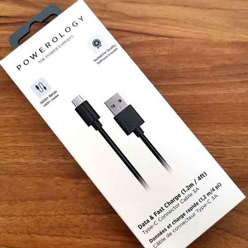کابل تبدیل USB به USB-C پاورولوجی مدل PUC3ABK طول 1.2 متر