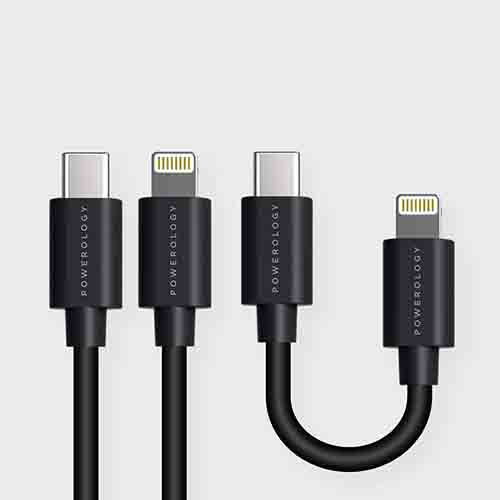 کابل تبدیل USB-C به لایتنینگ مدل PBCOLBK طول 1.2/0.25 متر مجموعه 2 عددی