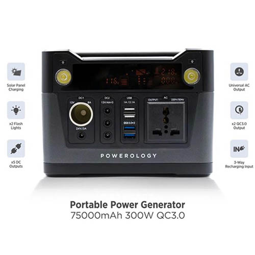 شارژر همراه پاورولوجی مدل PPG04GY ظرفیت 75000 میلی آمپر ساعت