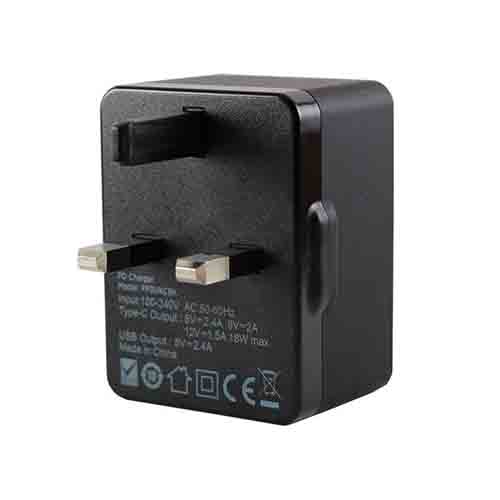 شارژر دیواری پاورولوجی مدل PPDUKCBK به همراه کابل تبدیل لایتنینگ