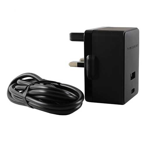 شارژر دیواری پاورولوجی مدل PPDUKCBK به همراه کابل تبدیل لایتنینگ