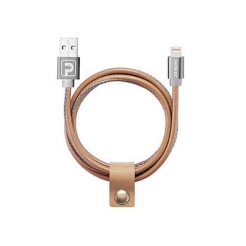 کابل تبدیل USB به لایتنینگ پاورولوژی مدل Vegan Leather طول 1 متر