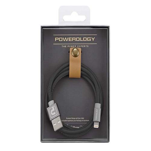 کابل تبدیل USB به لایتنینگ پاورولوژی مدل Vegan Leather طول 1 متر