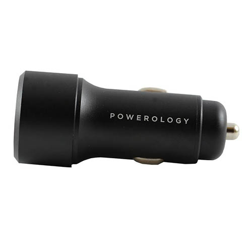 شارژر فندکی پاورولوجی مدل PQCPDCCCBK کد PS1033 به همراه کابل تبدیل لایتنینگ