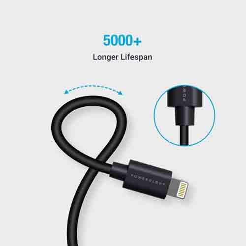 کابل تبدیل USB به لایتنینگ پاورولوجی مدل p12blbl طول 1.2 متر