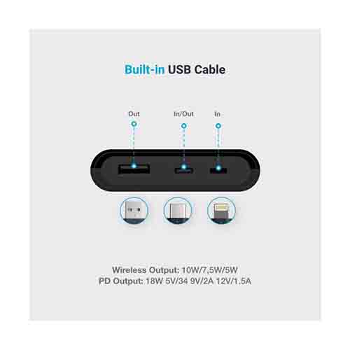 شارژر همراه بی سیم پاورولوجی مدل PWLPB10FCBK ظرفیت 10000میلی آمپر ساعت