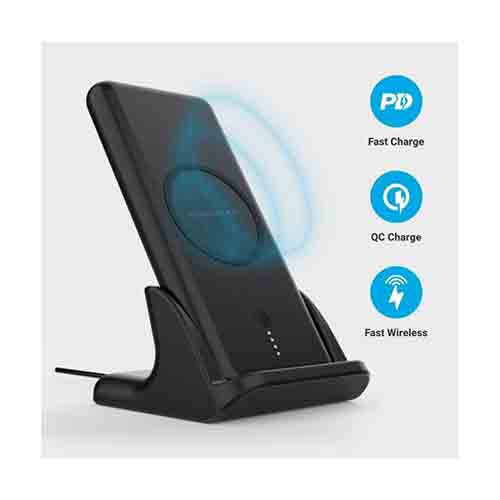 شارژر همراه بی سیم پاورولوجی مدل PWLPB10FCBK ظرفیت 10000میلی آمپر ساعت