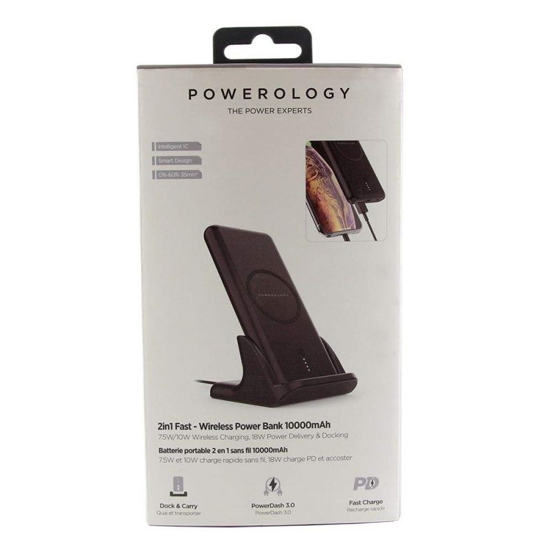 شارژر همراه پاورولوجی مدل PWLPB10FCBK ظرفیت 10000میلی آمپر ساعت