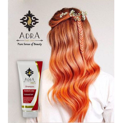 شامپو آدرا مدل تثبیت کننده رنگ مو مناسب برای موهای رنگ شده حجم 200 میلی لیتر