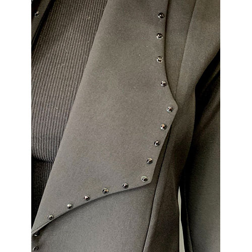 مانتو کتی تک یقه مزونی رنگ مشکی بیریوان