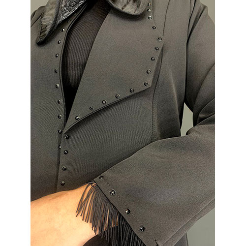 مانتو کتی تک یقه مزونی رنگ مشکی بیریوان