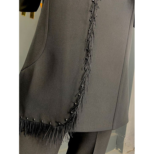 مانتو کتی تک یقه مزونی رنگ مشکی بیریوان